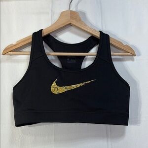 🚢 Nike Black and Gold Sports Bra Intimates